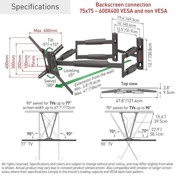 Image du produit Barkan WH 443 (Mur, 75", 43 kg)