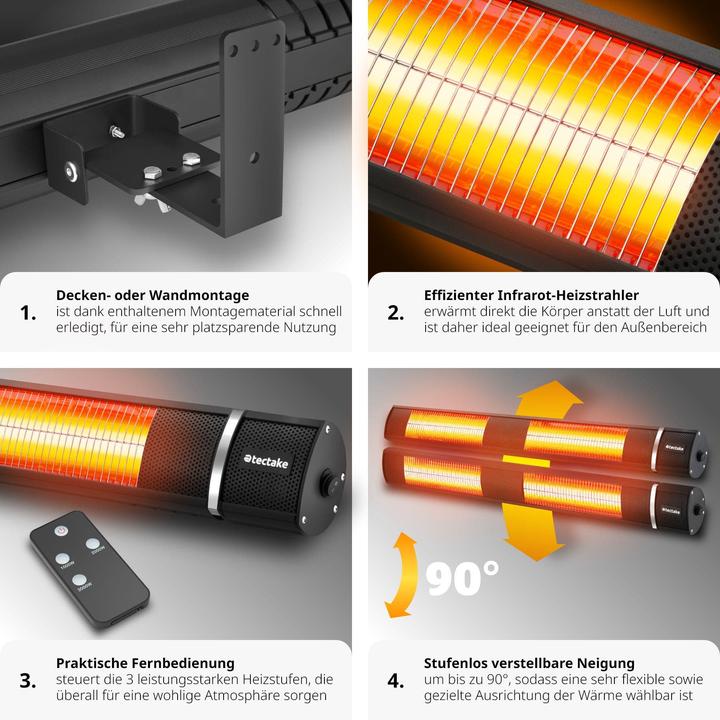 Immagine prodotto tectake Riscaldatore radiante a infrarossi (3000 W)