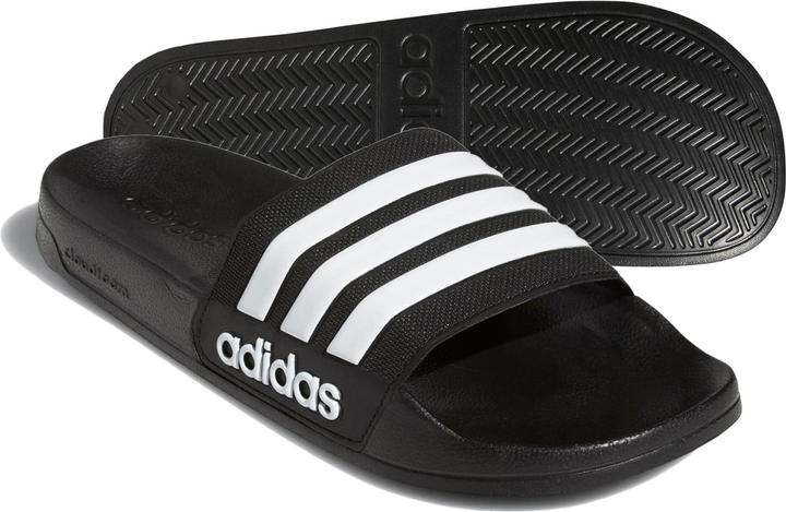 adidas Unisex Adilette Shower Slide Sandal, Black, 40.5 EU (40.5)