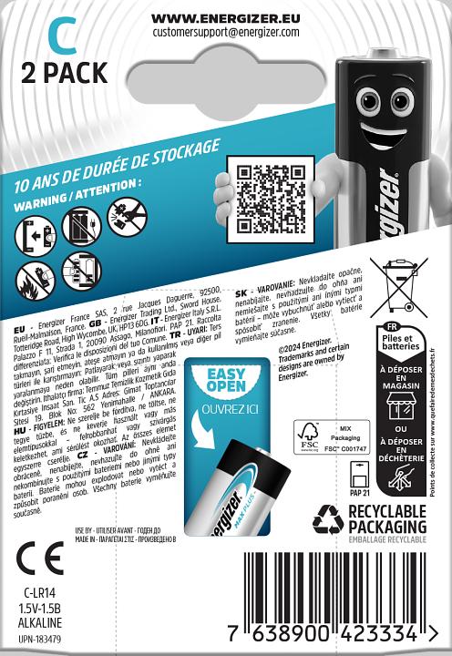 Produktbild Energizer Max Plus Alkaline (2 Stk., C, 8000 mAh)