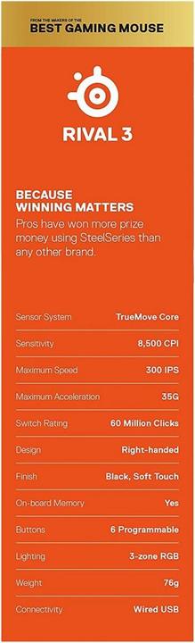 Produktbild SteelSeries Rival 3 (Kabelgebunden)