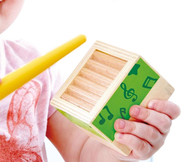Actual product image Hape Music Stacking Cube (German)