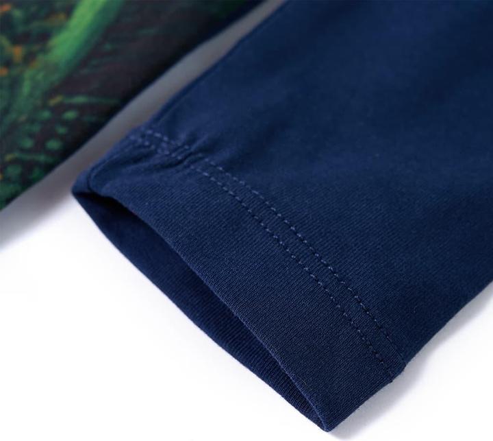 Actual product image VidaXL Children's dress with long sleeves navy blue 104,Material of the (104)