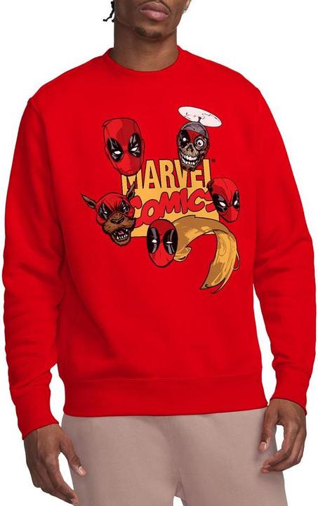 Actual product image Deadpool Unisex Adult Character Heads Sweatshirt (L)