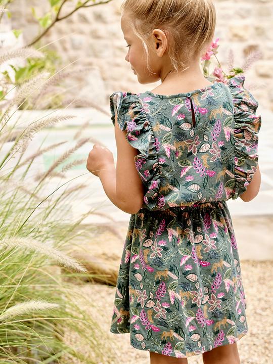 Produktbild Vertbaudet Bedrucktes Mädchen Jerseykleid mit Volantärmeln (92)