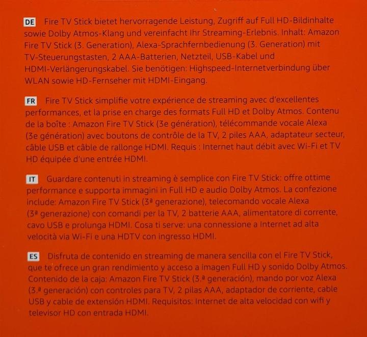 Immagine prodotto Amazon Fire TV Stick (2021) incluso il telecomando vocale Alex (8 GB, Sistema operativo antincendio)