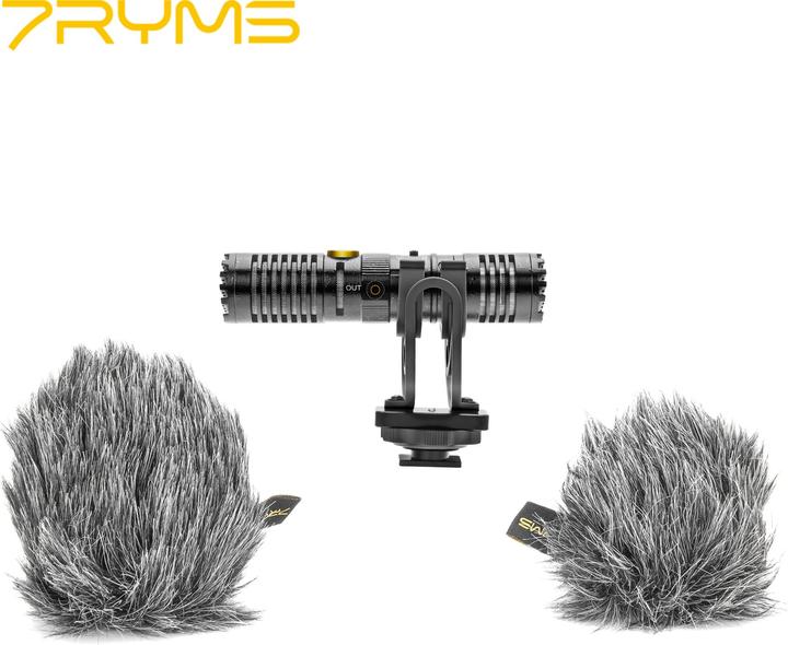 Actual product image 7Ryms Two-way Bi-directional Mini Shotgun Microphone (For 3.5mm TRS Interface Camera)