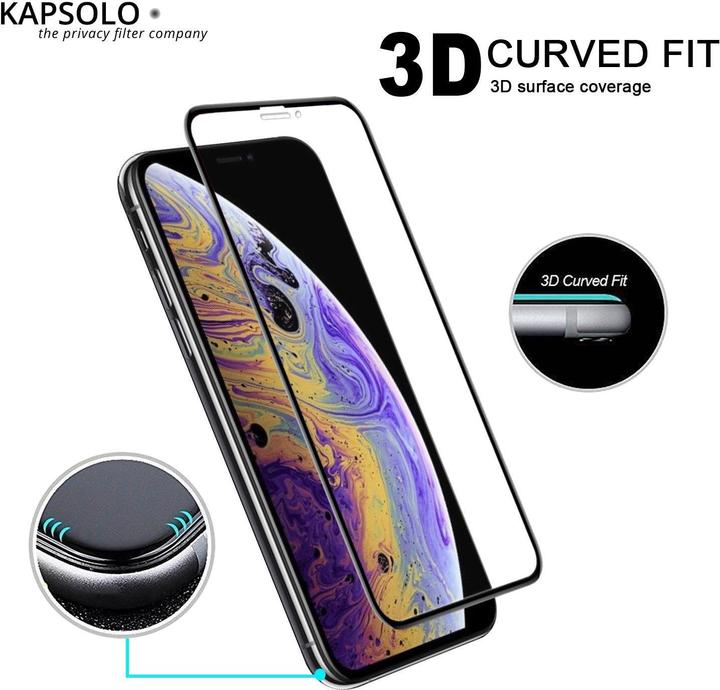 Actual product image Kapsolo Display protection glass - full-surface display protection with rounded edges - Temperg (10 Piece, Apple iPhone 11 Pro)