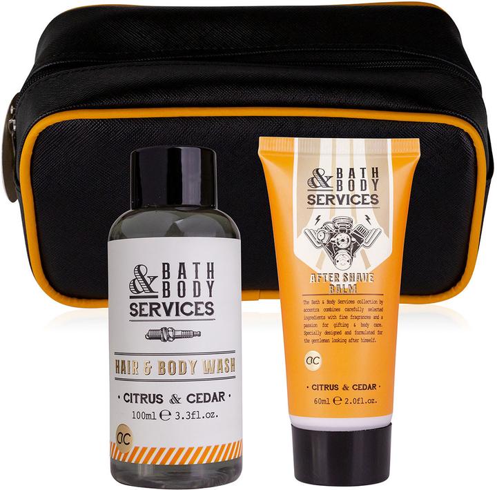 Actual product image Accentra Bath set BATH & BODY SERVICES in toilet bag, incl. 100ml Hair & Body Wash, 60ml After Shave Balm (Body care set)