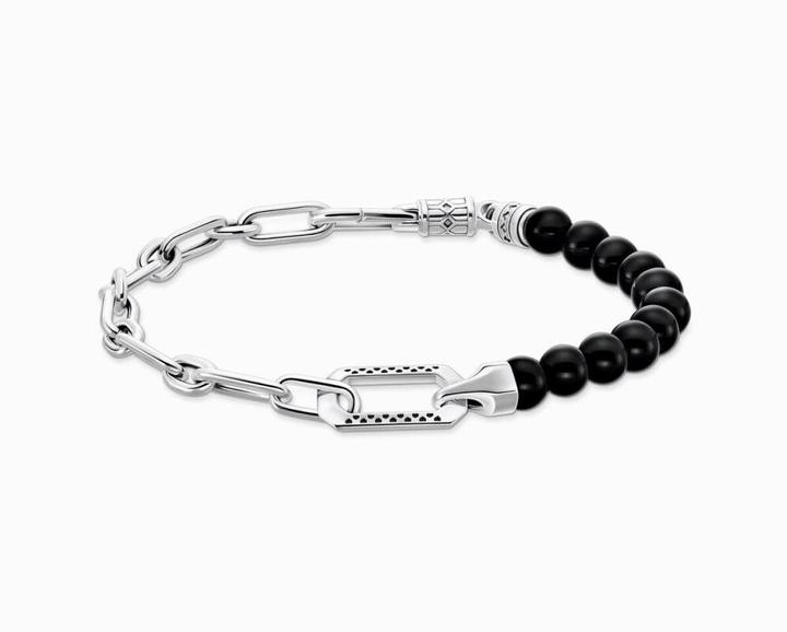 Produktbild Thomas Sabo Armband Onyx Beads (19 cm, 925er Silber)