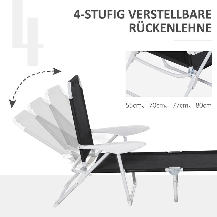 Image du produit Outsunny Bain de soleil avec dossier inclinable (160 cm)