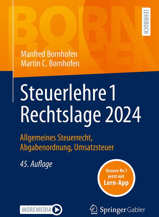 Immagine prodotto Steuerlehre 1 Rechtslage 2024 (Tedesco, Manfred Bornhofen, Martin C. Bornhofen, 2024)
