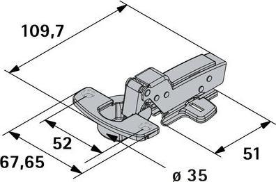 Produktbild Hettich Sensys Topfscharnier mit integrierter Dmpfung, innenliegend 35 mm, 2 Stck