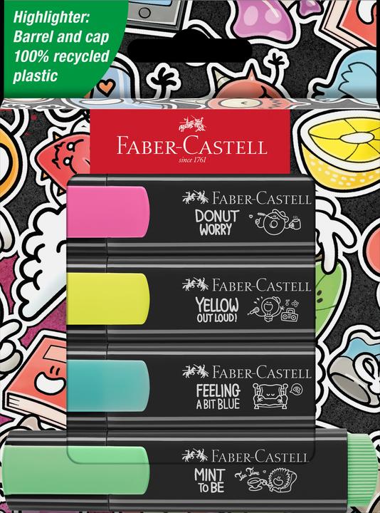 Image du produit Faber-Castell Surligneur 46 Graffiti (Jaune néon, Rose néon, Turquoise, Vert clair, 5 mm, 4 x)