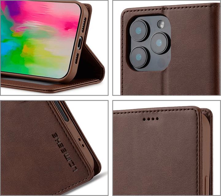 Produktbild LC.Imeeke iPhone 16 Pro - Leder Etui Hülle (Apple iPhone 16 Pro)