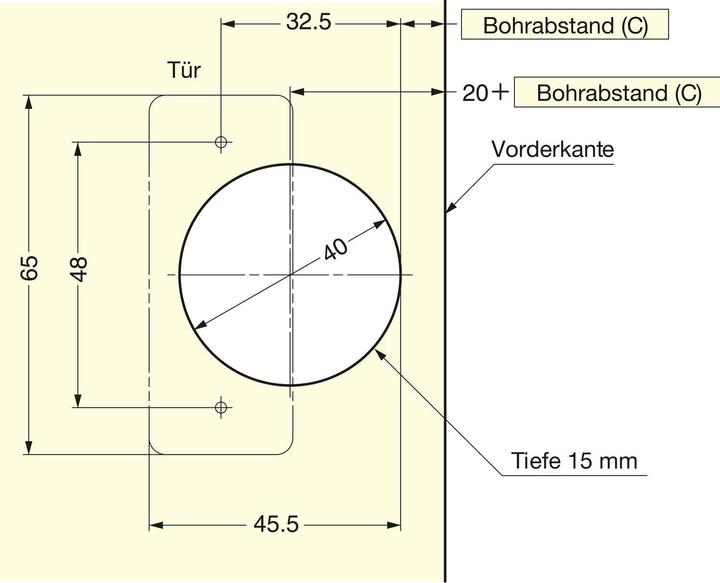 Produktbild LAMP® Schwerlast Möbel Scharnier 95°, Mittelanschlag, mit Feder, schwarz