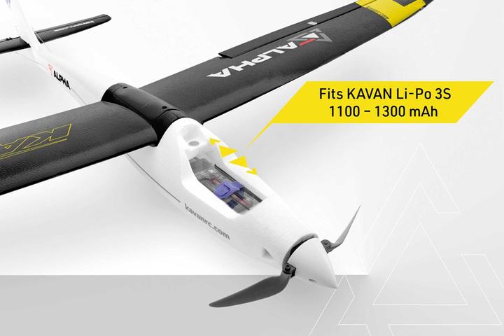 Actual product image Kavan alpha 1500 v2 rtf m2 black epo with t8fb remote control, lipo and charger (Aerobatics)