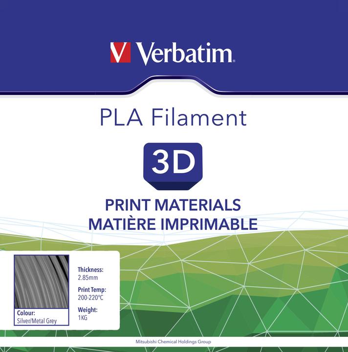 Actual product image Verbatim PLA filament (PLA, 2.85 mm, 1000 g, Silver)
