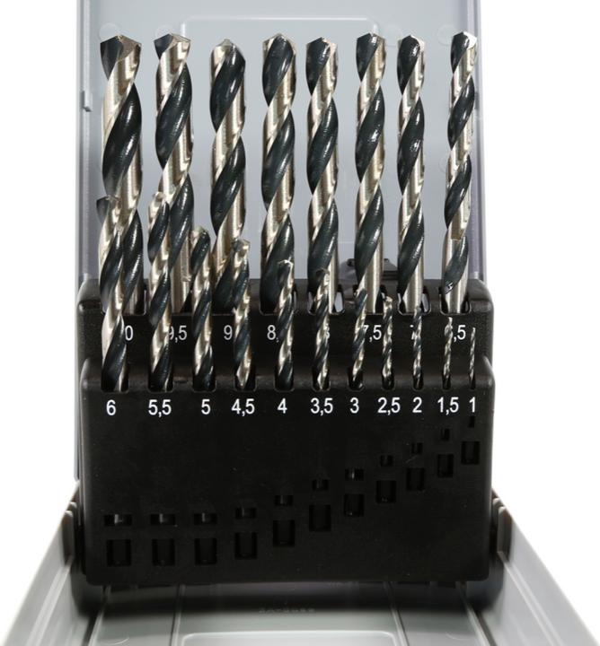 Actual product image Bosch Professional Zubehör HSS twist drill PointTeQ Set (1 mm, 1.5 mm, 2 mm, 2.5 mm, 3 mm, 3.5 mm, 4 mm, 4.5 mm, 5 mm, 5.5 mm, 6 mm, 6.5 mm, 7 mm, 7.5 mm, 8 mm, 8.5 mm, 9 mm, 9.5 mm, 10 mm)