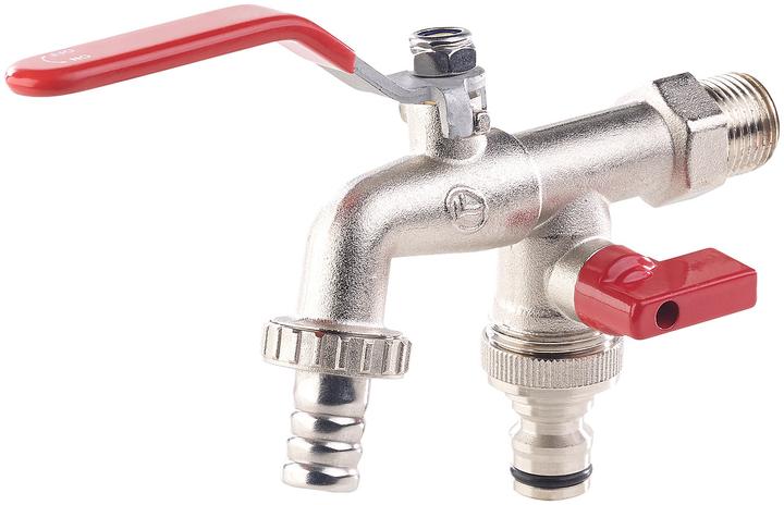 Royal Gardineer Doppel-Wasserhahn (2 Wege Verteiler, 12.70 mm)