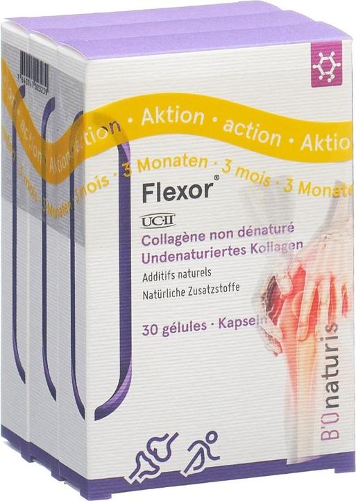 Produktbild B'Onaturis Flexor mit UCII Kollagen Vitamine Mineralien 3x (90 Stück, Kapseln, 66 g)