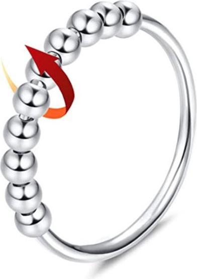 Noya Anti-Stress Fidget Finger Ring - Silber (3er Set)