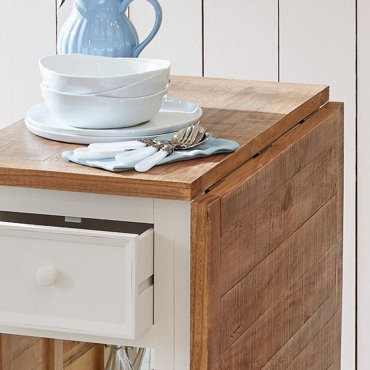 Image du produit Loberon Table Dale blanc antique/marron (160 x 78 x 80 cm)