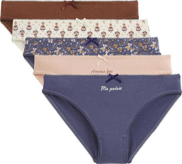 La Redoute Collections 5er-Pack Slips aus Baumwoll-Stretch (42, Einzelpack)