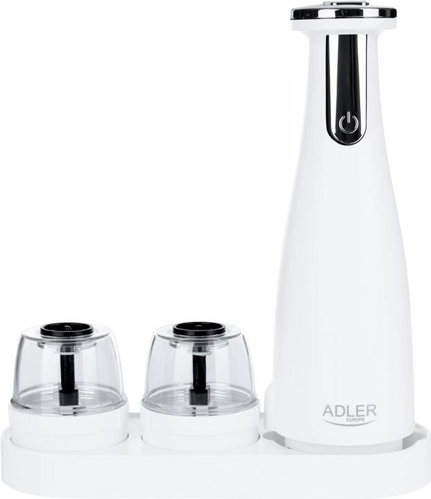 Produktbild Adler Electric Salt and pepper grinder AD 4449w 7 W, Housing material ABS plastic, Lithium, Matte White (Diverse Gewürze)