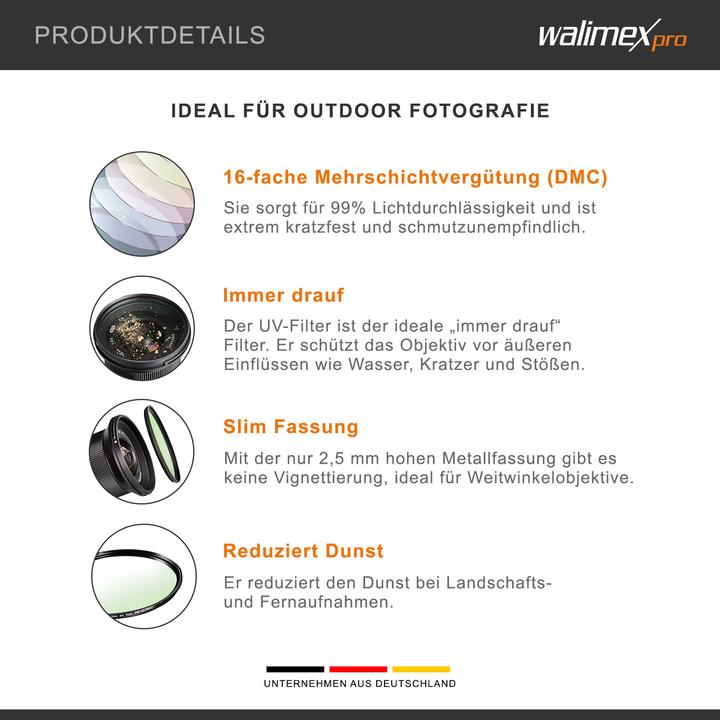 Actual product image Walimex UV filter Slim Super DMC 95mm (95 mm, UV filter, 95 mm)