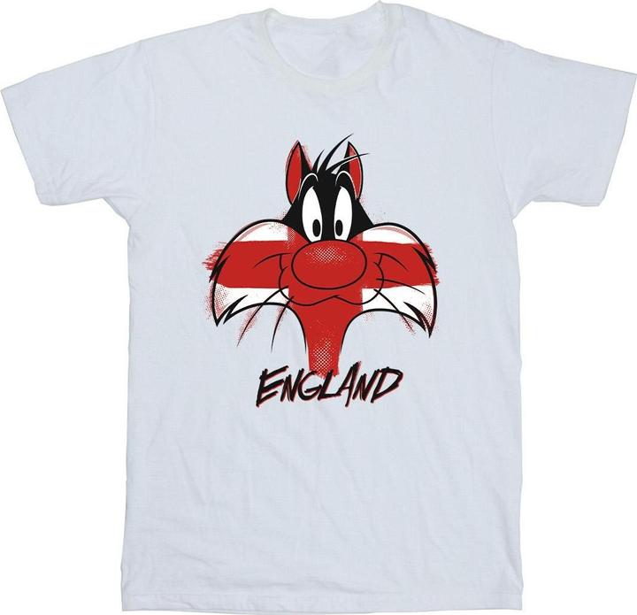 Actual product image Looney Tunes Mens Sylvester England Face T-Shirt (3XL)