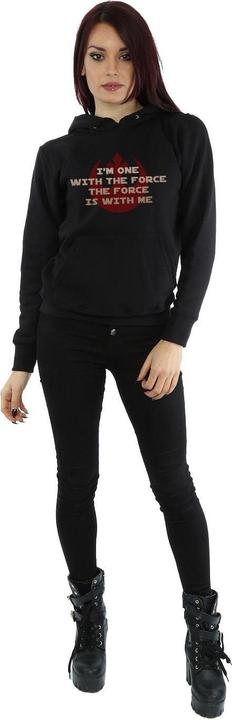 Actual product image Star Wars Womens/Ladies Rogue One I'm One With The Force Red Hoodie (L)