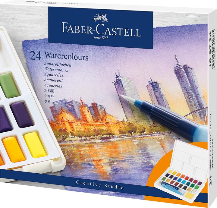Faber-Castell Aquarellfarben in Näpfchen (Mehrfarbig, 24 ml)