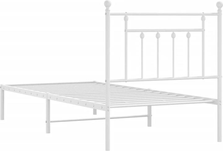 Actual product image VidaXL Bettgestell mit Kopfteil Metall Weiss 90x200 cm, Farbe (90 x 200 cm)