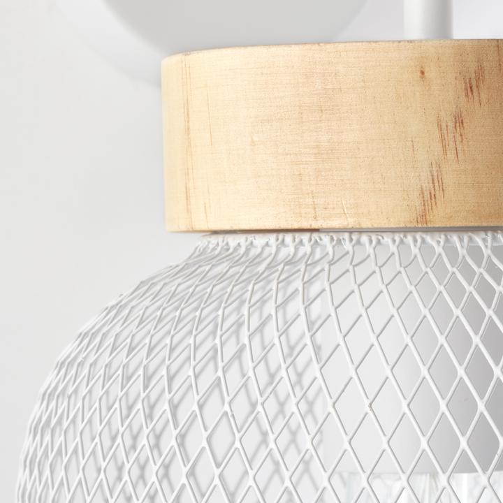Actual product image Brilliant Wall lamp, 26.5 cm, 1x E27, metal/wood, white/brown (E27)