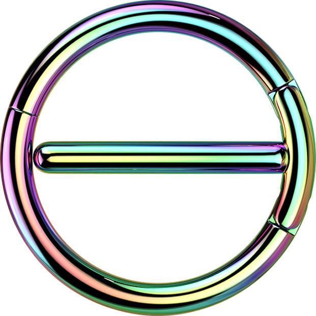 Star Piercing Segmentring doppel klappbar farbig (Chirurgenstahl 316L, ohne Messing)