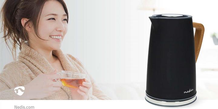 Produktbild Nedis Wasserkocher | 1.7 l | Soft-Touch | Schwarz | Um 360 Grad drehbar | Verdecktes Heizelement | S (1.70 l)