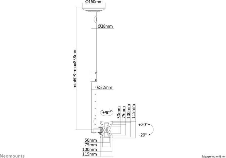 Produktbild Neomounts FPMA-C050Silver (Decke, 30")