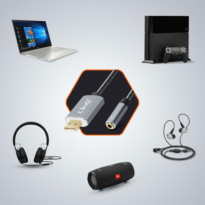 Actual product image LinQ USB / 3.5mm jack adapter U3530 (USB-A, 3.5mm jack)