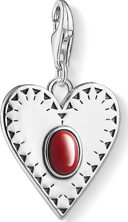 Produktbild Thomas Sabo Charm-Anhänger Herz roter Stein (Silber)