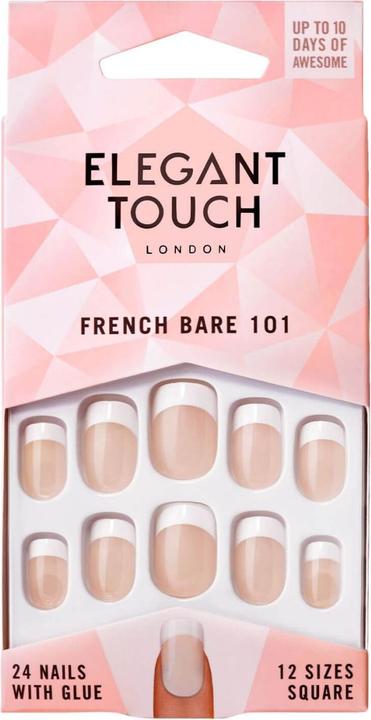 Elegant Touch French Bare Medium 101 (Nude, Blanc)