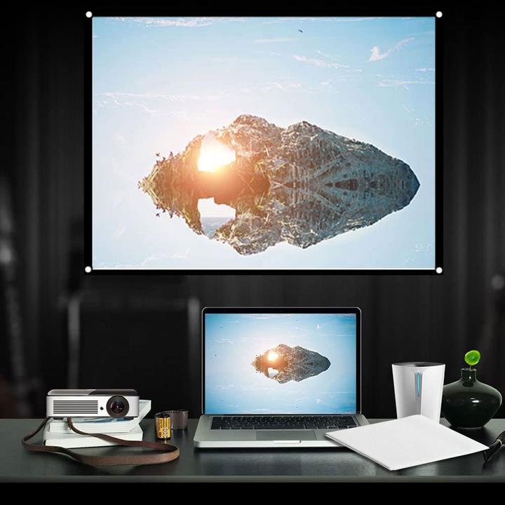 Actual product image Apfelkiste Faltbare Beamer Stoff Leinwand 16:9 Heimkino Projektionsfläche (120", 16:9)