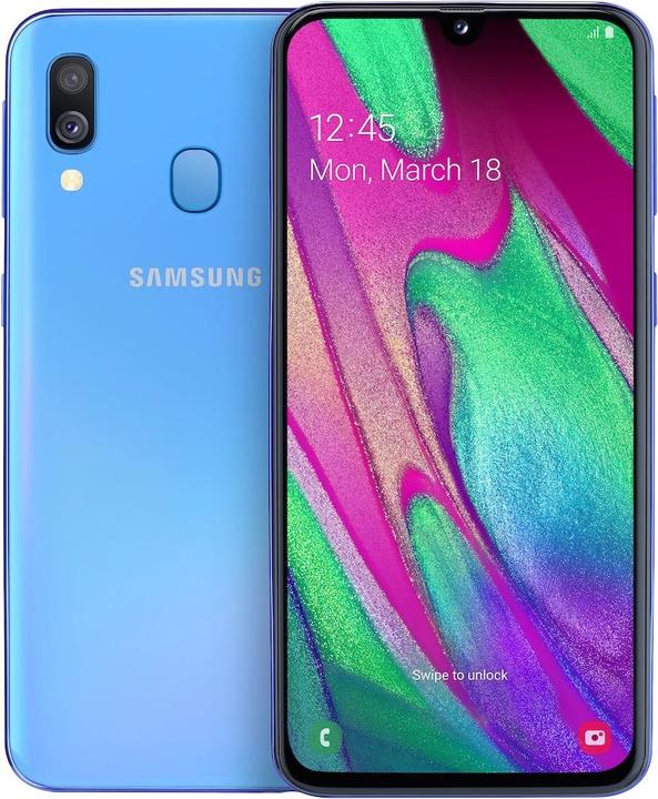Samsung Galaxy A40 (64 GB, Blue, 5.90", Dual SIM + SD, 16 Mpx, 4G)