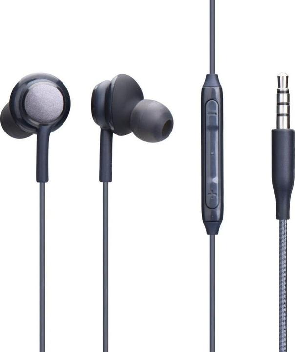 Actual product image Partner Telecom Wired headphones OEM Wire earphones Jack 3,5 mm with microphone PERFECT black (Cable)