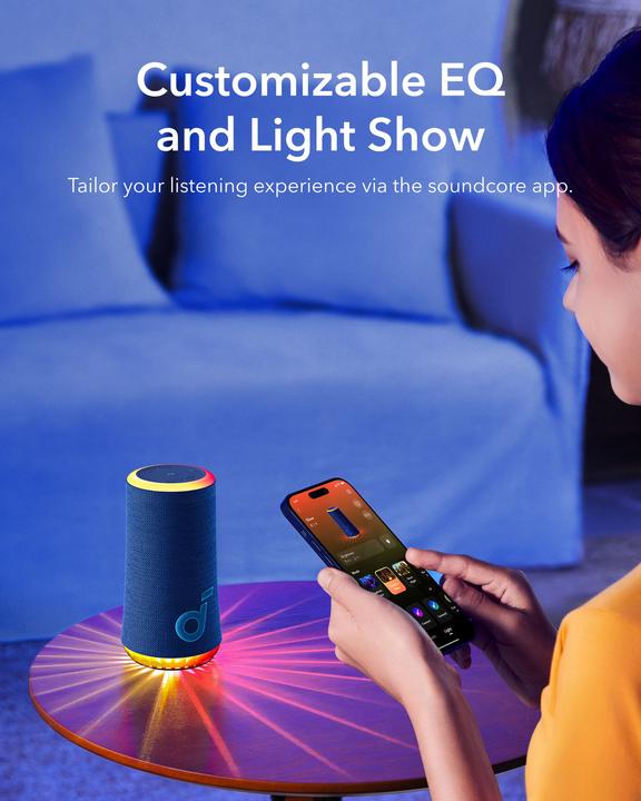 Produktbild soundcore Glow - Blue (12 h, Stromversorgung über USB)