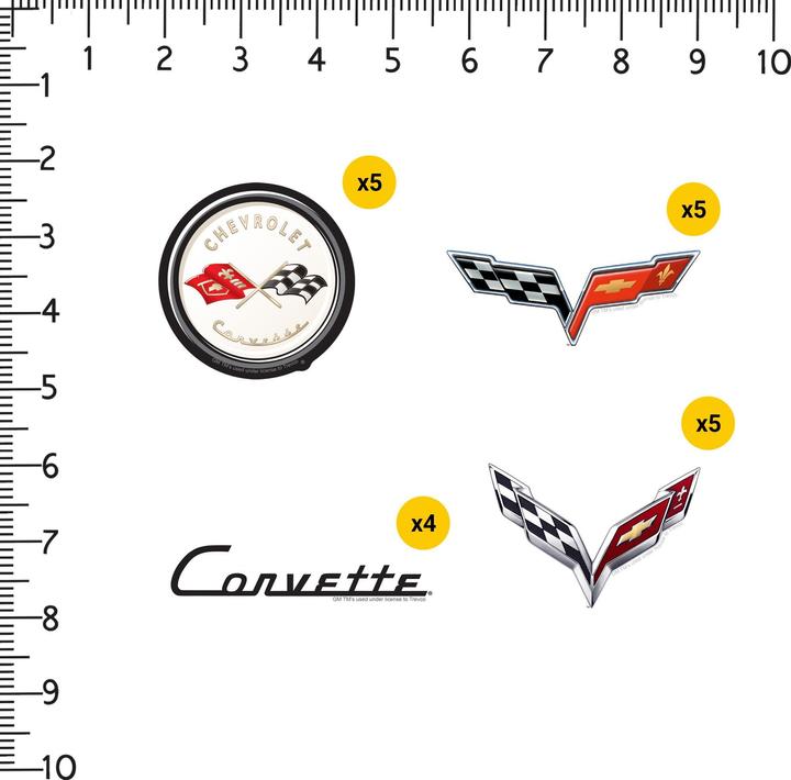 Produktbild Chevrolet Logo Aufkleber Corvette Deluxe 50erPack Vinyl