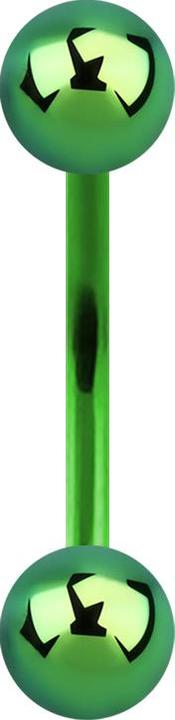 Produktbild Star Piercing Micro Banane grün mit zwei Kugeln (ohne Messing, Chirurgenstahl 316L)