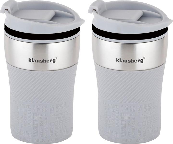 Produktbild Klausberg 2er-Set Doppelwandiger Thermobecher, 280ml, grau (0.28 l)