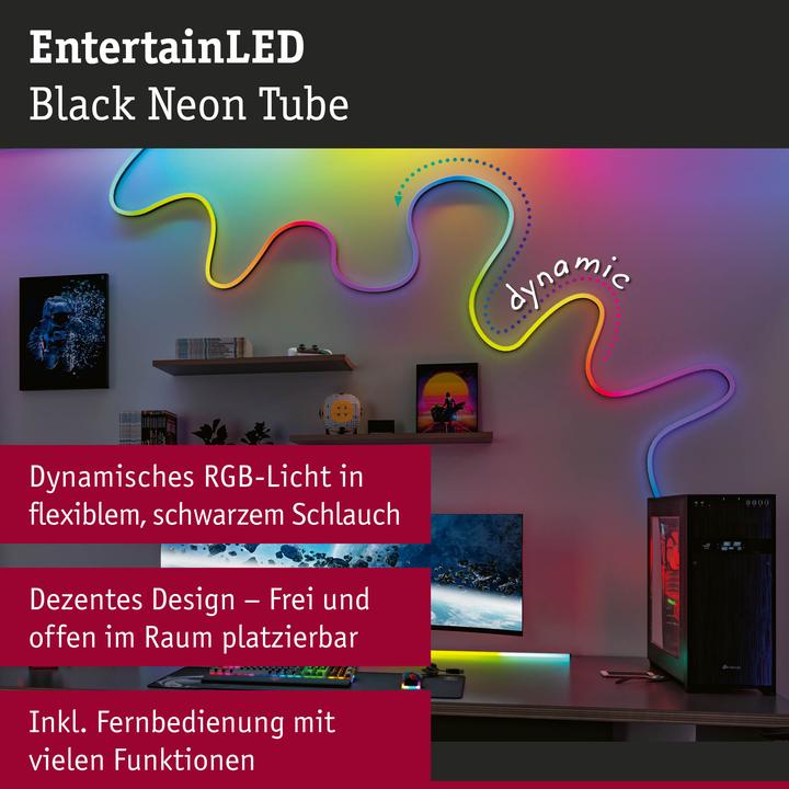 Immagine prodotto Paulmann Tubo flessibile EntertainLED Nero Neon (RGB, 150 cm, Interno)