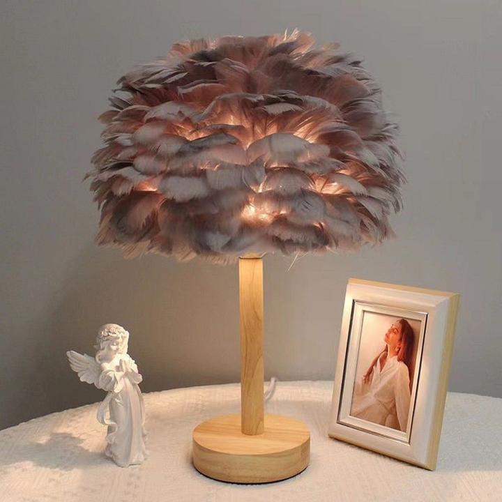 Image du produit OEM Lights for outdoor use Table lamp bedside feather Art Deco blue CBDPH